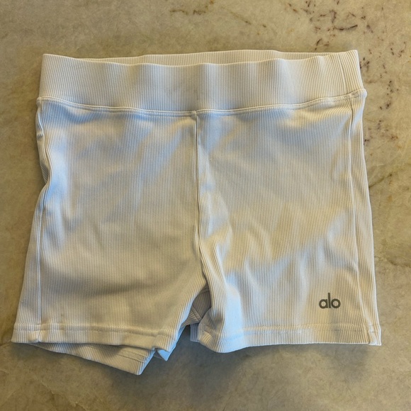 ALO Yoga White Athletic Shorts - Picture 2 of 6
